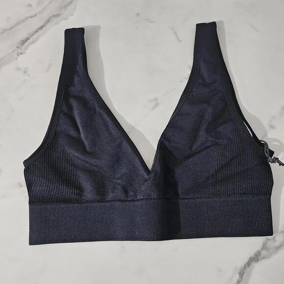 2/$50 WeWoreWhat Black V-Neck Bra Top Size S | Sleek & Supportive - Picture 2 of 7